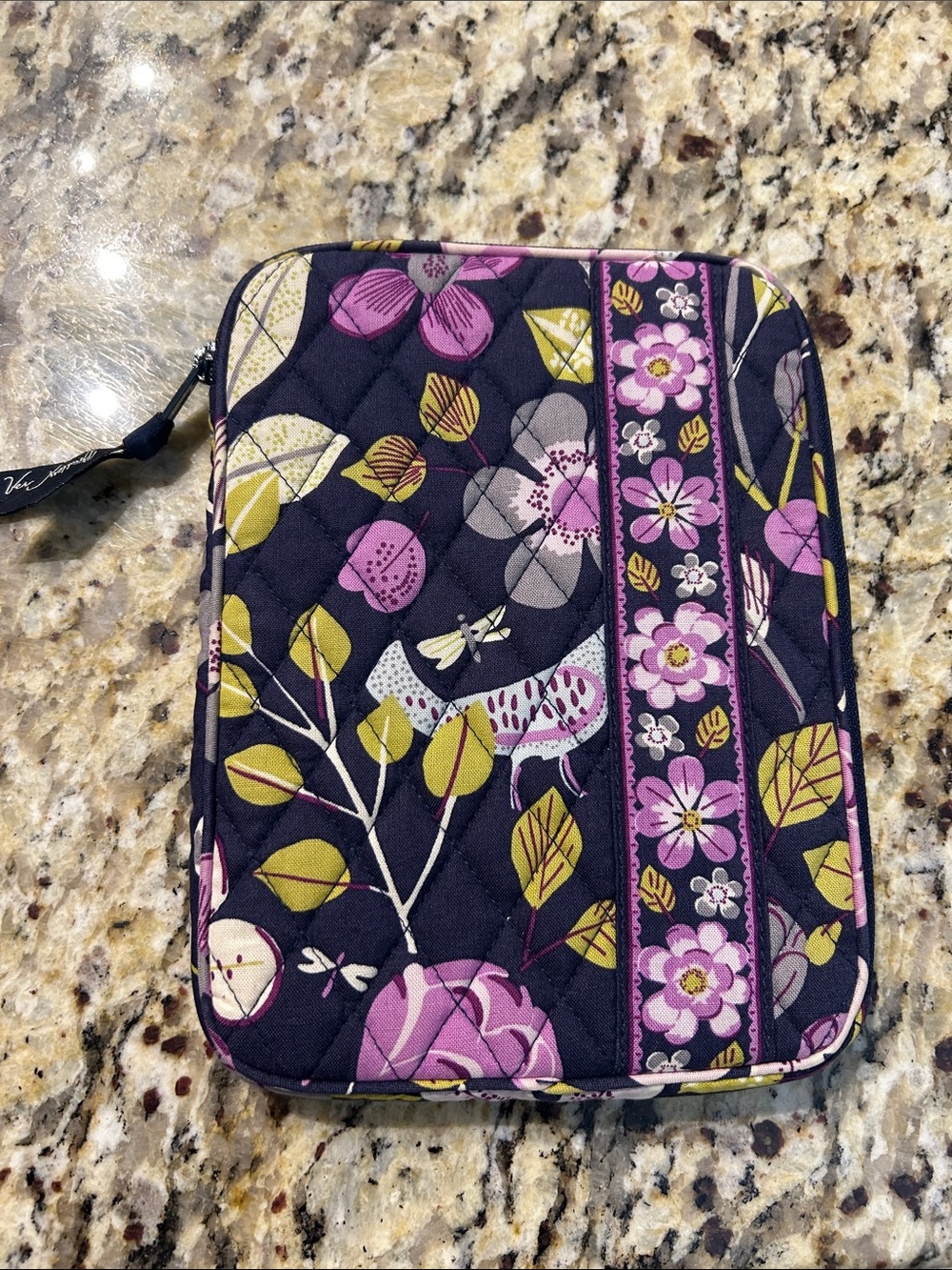 Vera Bradley Navy Floral Quilted Kindle / Tablet pouch
